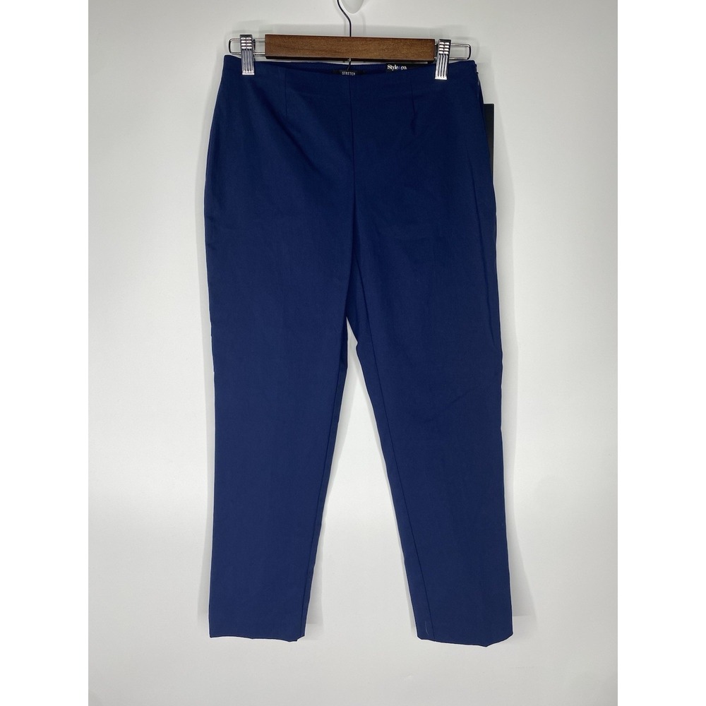 Style&Co Petite Comfort Waist Slim Leg Womens 4PS Dark Blue Stretch NEW